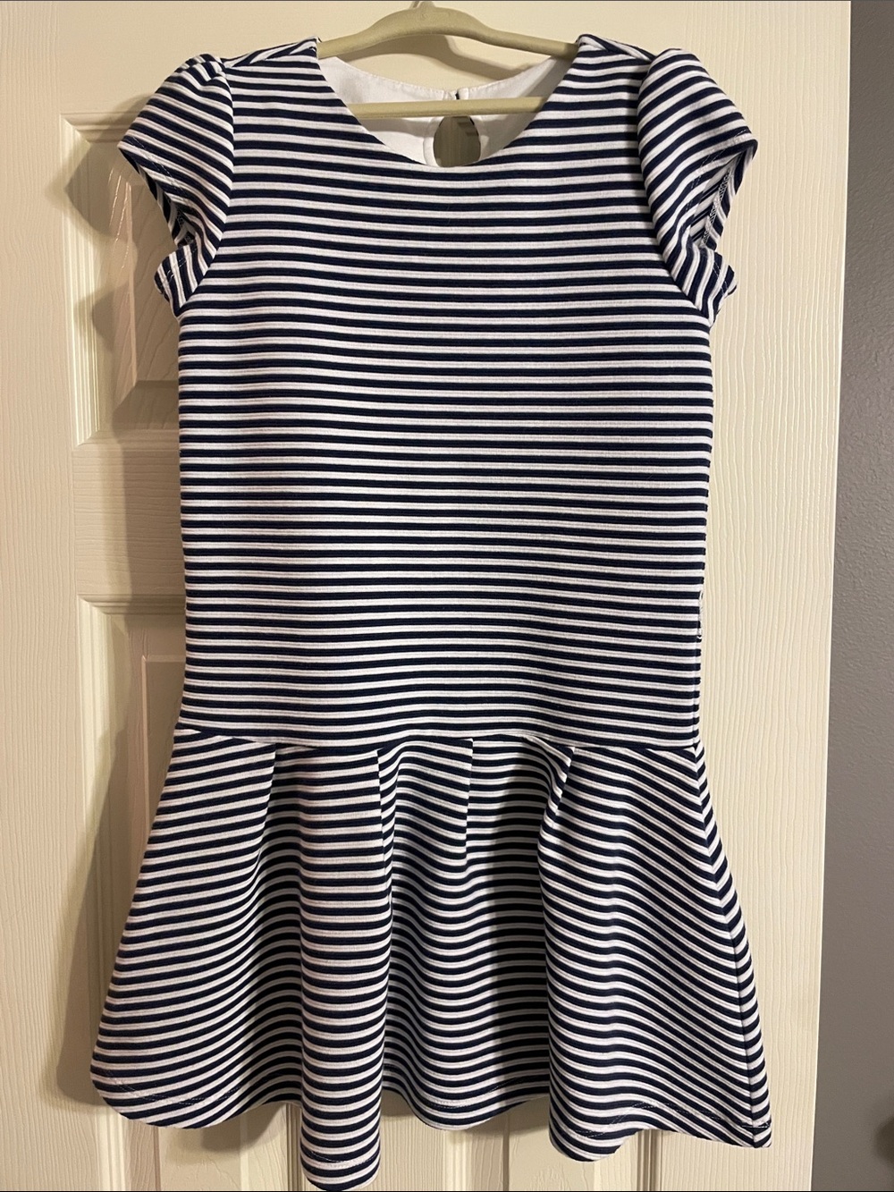 Gymboree Navy and White Striped Peplum Hem Dress